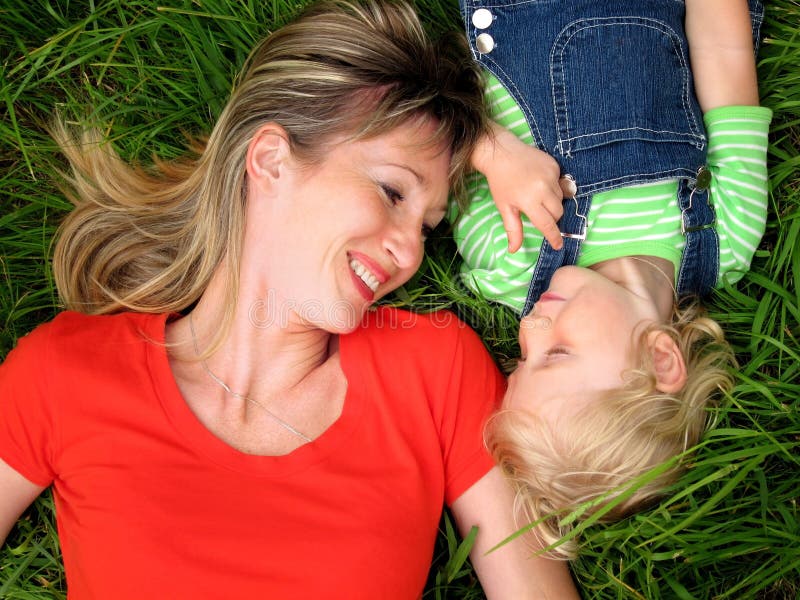 Happy woman with child