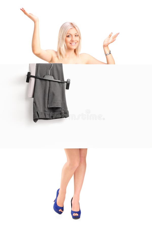 Happy woman dressing up stock photography