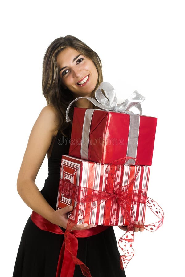 Happy woman with gifts