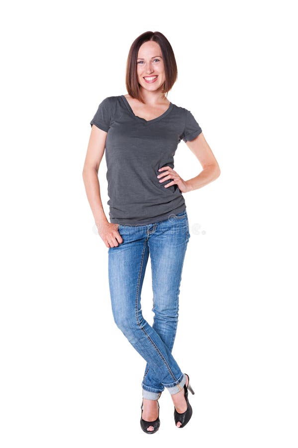 Grey T-shirt and Blue Jeans Stock Photo ...