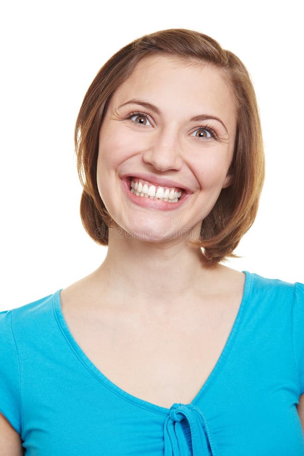 Happy woman grining stock images