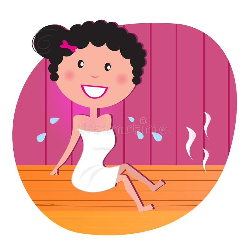 Happy Woman In Infrared Sauna Stock Vector Illustration Of Graphic Human 18593727