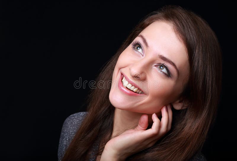 Beautiful Woman with a Perfect White Smile and Smooth Skin Stock Photo ...