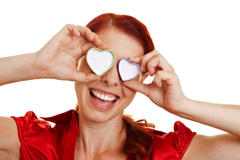 Happy woman in love stock photography