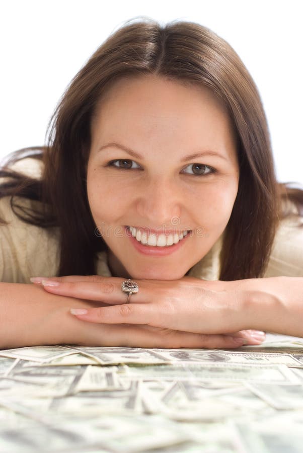 Happy woman with the money