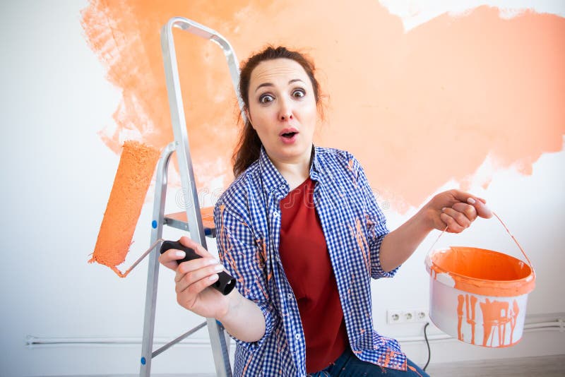 387 Woman Painting Wall Funny Stock Photos - Free & Royalty-Free Stock  Photos from Dreamstime
