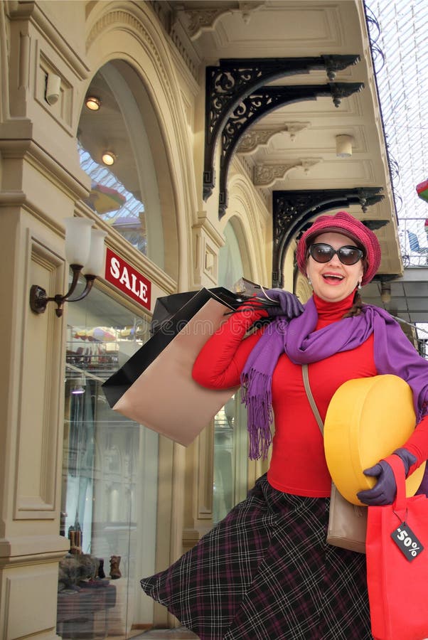 Happy woman shopping royalty free stock images Happy woman shopping royalty free stock images