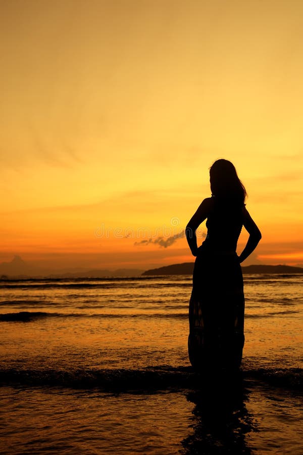 Pink sunset stock image. Image of babe, attractive, alone - 41500047