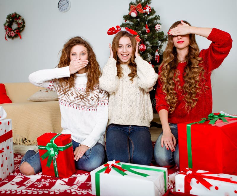 Happy Women Having Fun Outdoors at New Year S Eve Stock Image - Image ...