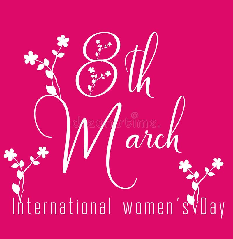 Happy Women s Day celebrations concept with stylish pink text