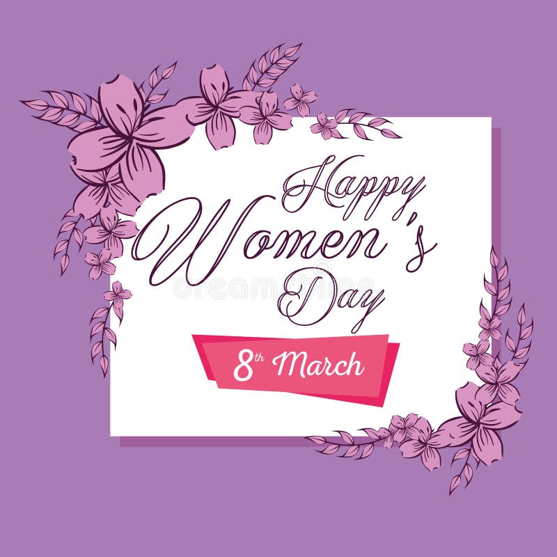 Happy Womens Day Celebration Postcard Stock Vector - Illustration of ...