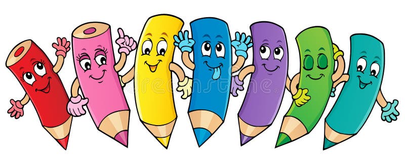 Happy wooden crayons theme image 1