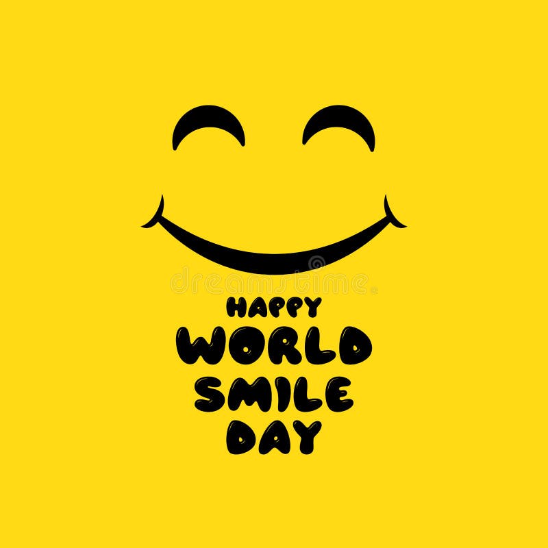 World Smile Day Banner. Smiling Emotion. Vector On Isolated Orange  Background Stock Vector - Illustration Of Cute, Card: 196250295