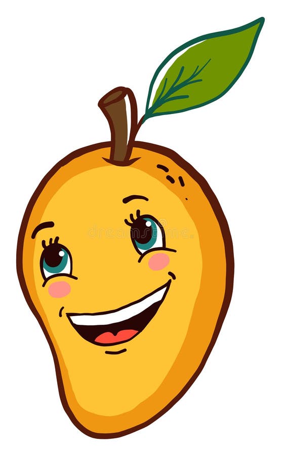 Happy yellow mango ,illustration,vector royalty free illustration