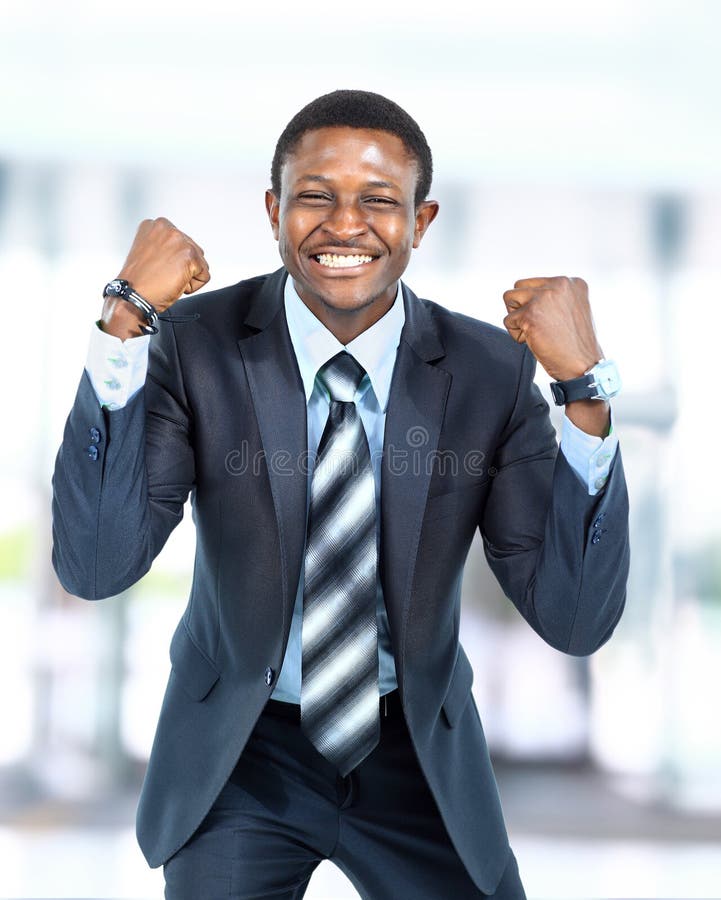 Happy young african american businessman