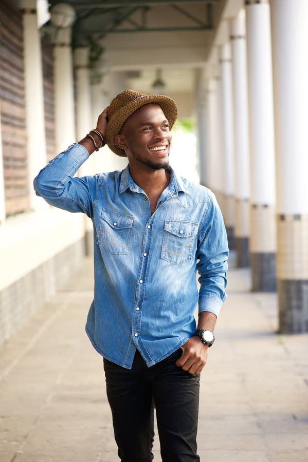291 Happy Young African American Man Walking Hat Stock Photos - Free &  Royalty-Free Stock Photos from Dreamstime