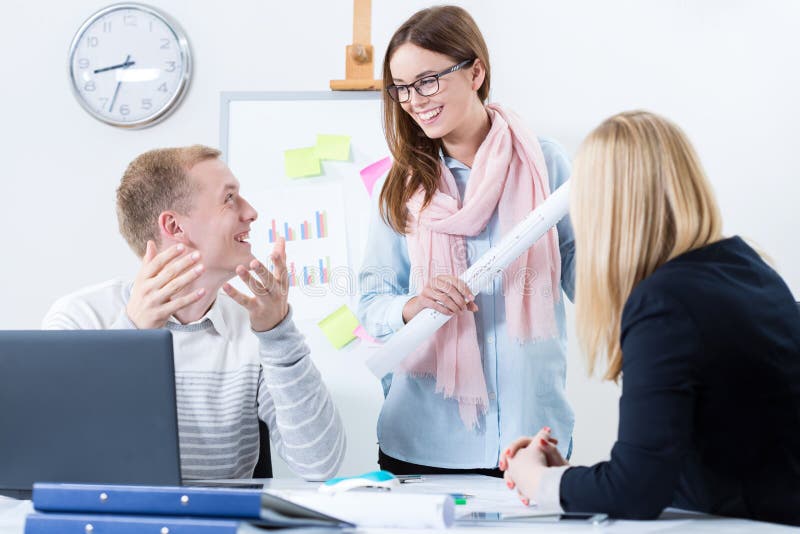 Happy and young architectural team royalty free stock images