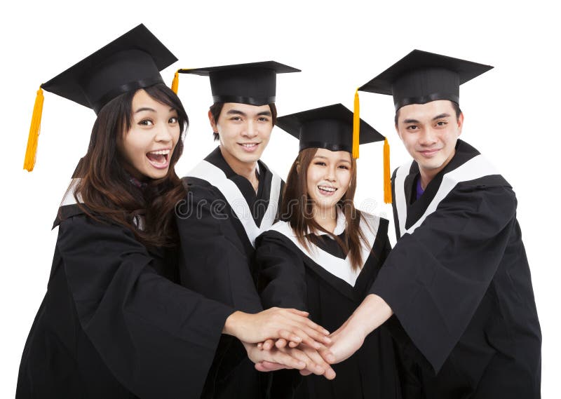 Young graduate students group with success gesture royalty free stock photo Young graduate students group with success gesture royalty free stock photo