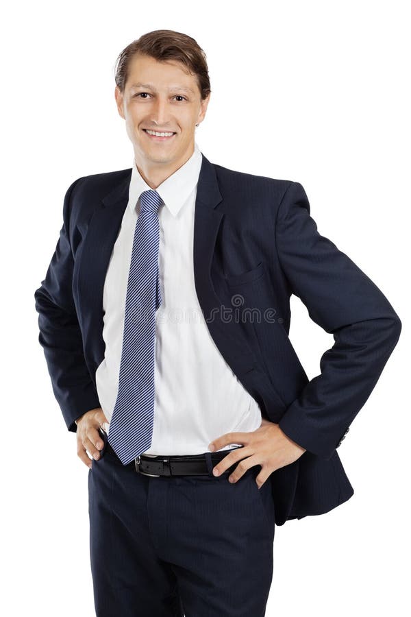 Happy young attractive businessman