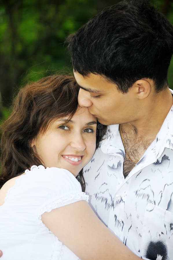 Happy Young Beautiful Couple Kissing Royalty Free Stock Image Image