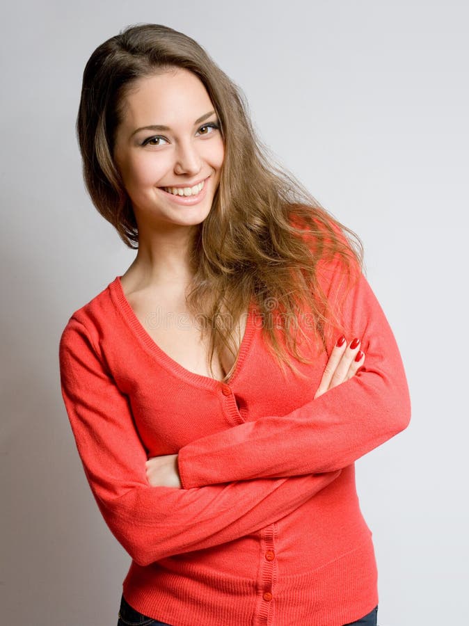 Happy young brunette woman. stock photography Happy young brunette woman. stock photography