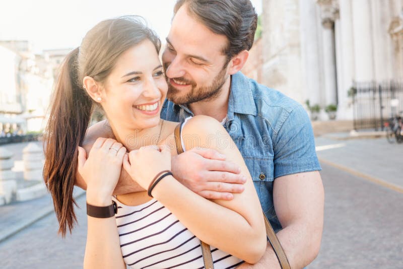 Happy Young Couple Having Fun Together In The City Stock Image Image