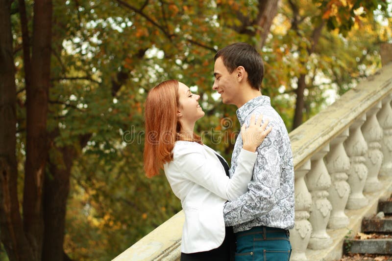 Happy young couple outdoor royalty free stock images