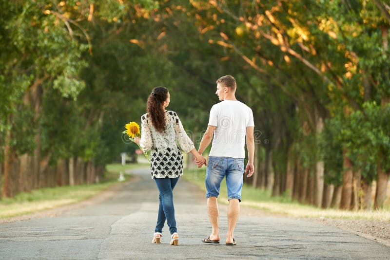 Pretty Lesbians Dating In Nature Stock Image