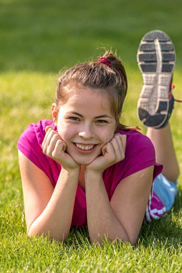 Happy young girl stock image. Image of caucasian, satisfied - 41421159