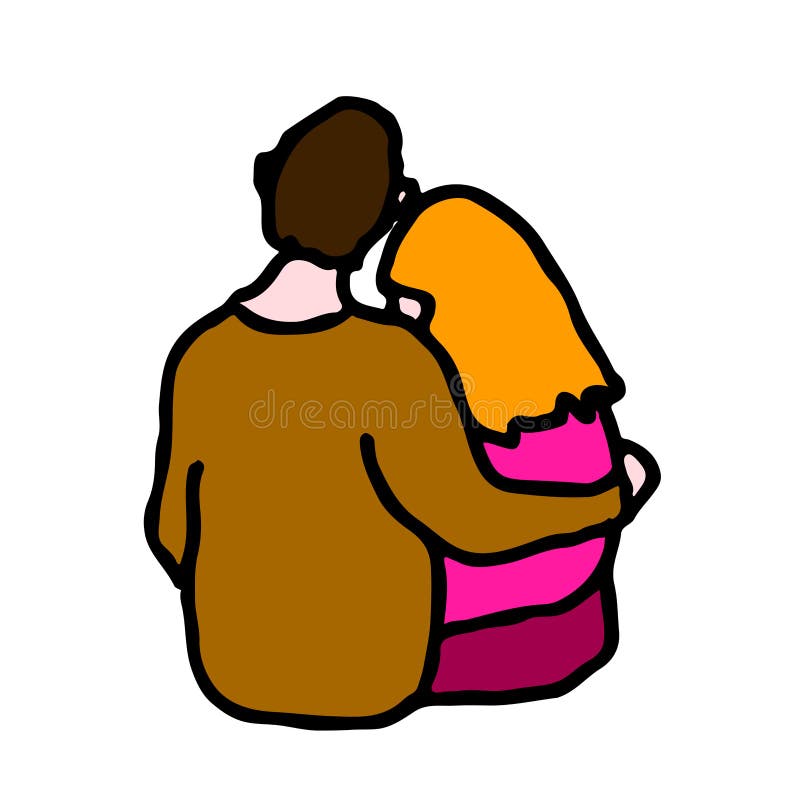 Happy Young Lovers Couple Hugging. Boyfriend Hugs His Girlfriend
