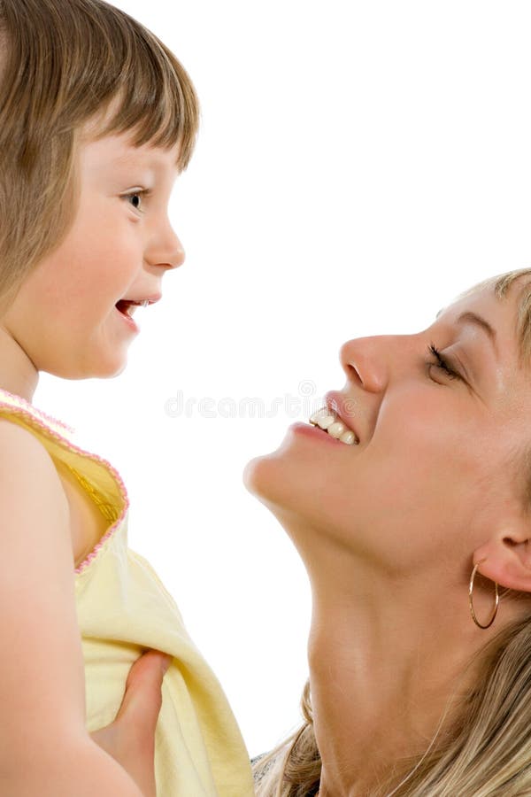 Happy young mother with her daughter stock photo