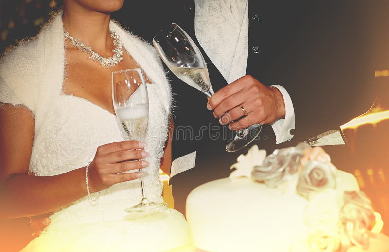 Married Couple Toasting With Champagne Picture. Image