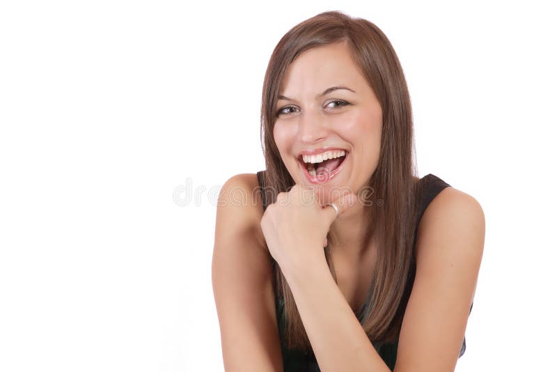 A Happy Young Woman With Facial Expression Stock Image Image of