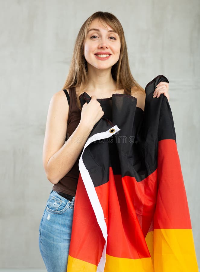 Woman Wrapped Germany Flag Stock Photos - Free & Royalty-Free