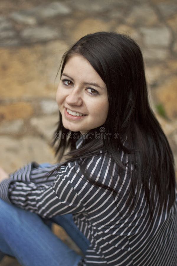 Happy young woman outdoors royalty free stock photography Happy young woman outdoors royalty free stock photography