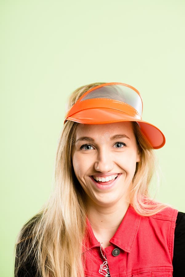 Funny Woman Portrait Real People High Definition Green Background Stock Image Image of people