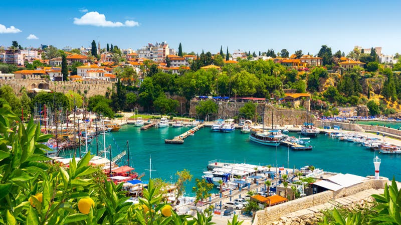 Harbor in Antalya Old Town or Kaleici in Turkey Stock Image - Image of ...