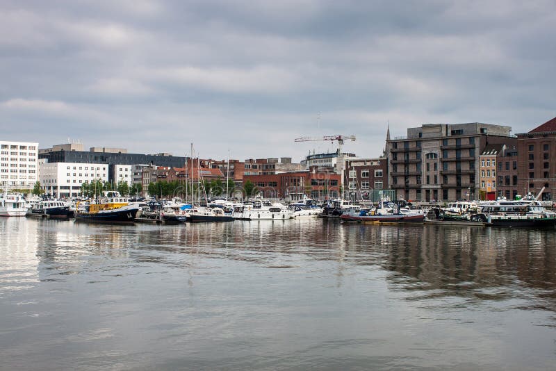 Harbor of Antwerp in Sunlight Stock Photo - Image of urban, water: 78003624