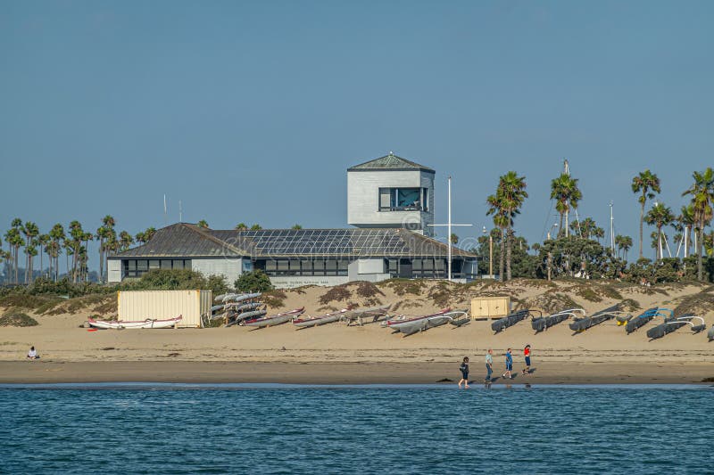 Harbor building at end of Spinnaker Drive, Ventura, CA, USA stock images