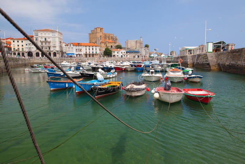 Harbor in Castro Urdiales, Spain Editorial Stock Photo - Image of quay ...