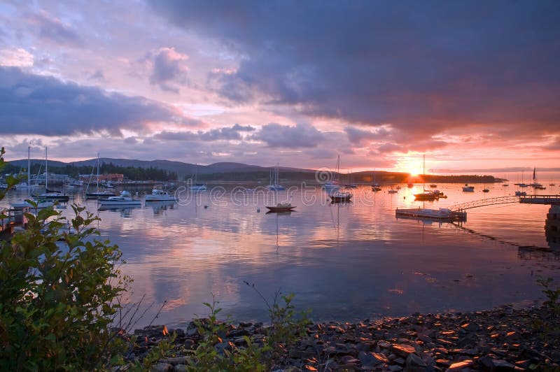 Harbor at sunrise