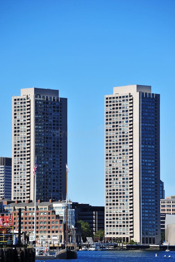 Harbor Towers in Boston editorial stock image. Image of states 26834149