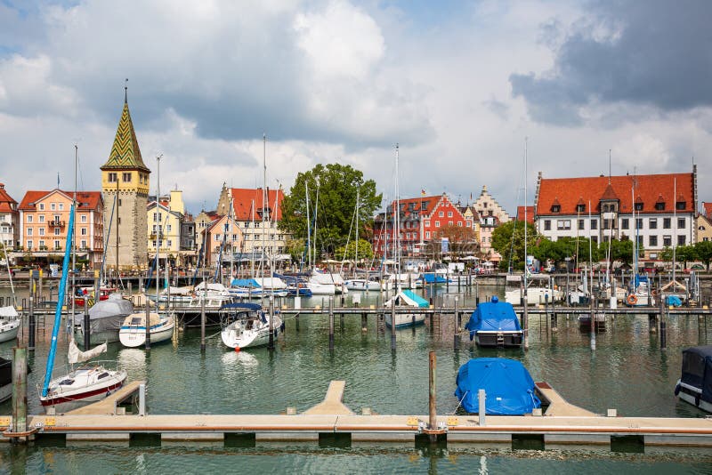 Harbor View of the City of Lindau, Lake Constance, Germany Editorial Photo Image of bavaria