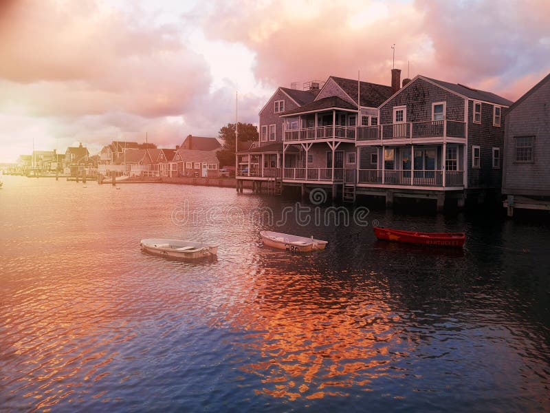 Harbour House Sunset Nantucket Island Stock Image Image of point, navigate 154854251
