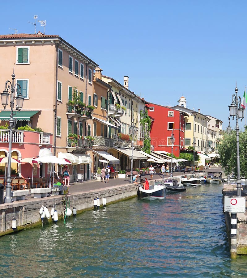 Lazise Harbour, Lake Garda, Italy Stock Photo - Image of habour, harbor ...