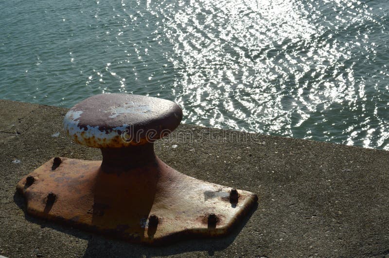 Harbour port ship restraint rope point. royalty free stock image Harbour port ship restraint rope point. royalty free stock image