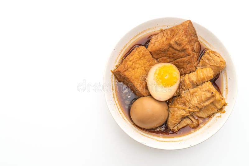 Hard-boiled Egg In Brown Sauce Or Sweet Gravy Isolated On ...