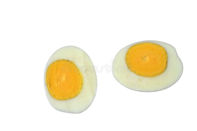 Soft boiled egg cut open yolk white cut out cut-out Stock Photo - Alamy