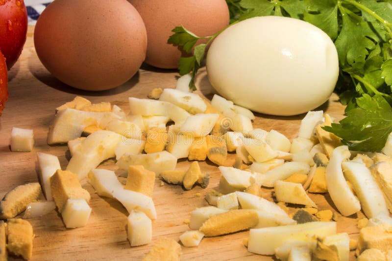 Hard Boiled Eggs, Also Sliced for Egg Salad Stock Image Image of