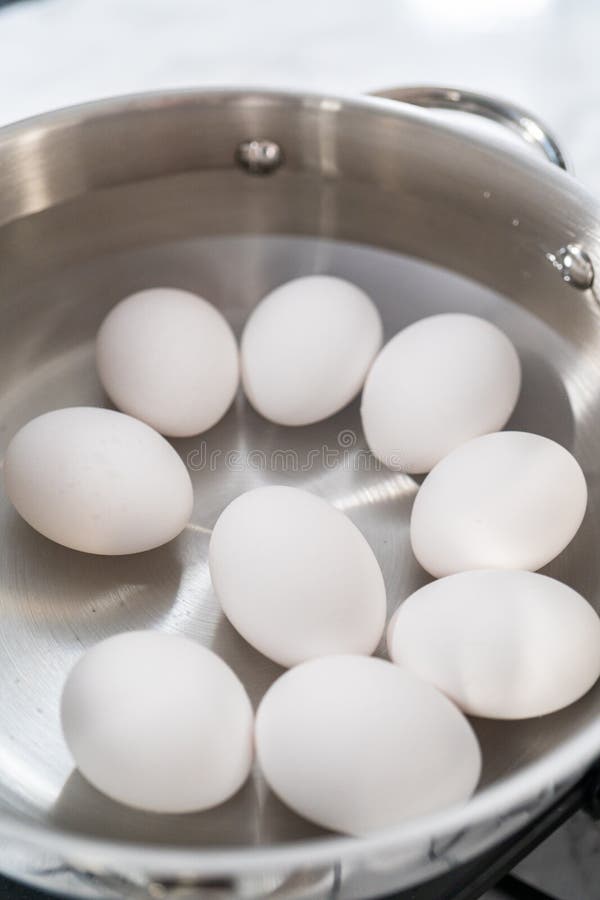 Hard boiled eggs stock photo. Image of water, cooking 261584164